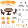 Niumowang Casa delle bambole mobili da cucina, 38 Pezzi Accessori Casa Delle Bambole, Set Cucina da Tavolo in Miniatura, mini accessori da cucina, Cibo per Casa Delle Bambole, per Case Delle Bambole
