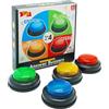 Gelabur Set di 4 cicalini per giochi a quiz, cicalini di risposta per classe, feud in famiglia, cicalini di gioco con luci e suoni per aule, pulsanti cicalini per spettacoli di giochi
