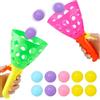 LPZMPZ 1 Paio Click And Catch Ball Game con 10 Palline e 2 Cestini, Giochi da Spiaggia Bambini, Giochi All'aperto per Bambini per Bambini di età 5 6 7 8 9 10+ e Adulti