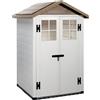 Garofalo Tuscany Evo 120 - Casetta da giardino - Con finestre e porta a doppia anta - 122.5x122.5x214 cm