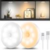 daphomeu Luce Notturna con Sensore di Movimento, Luce LED Ricaricabile USB a Tre Colori, Illuminazione per Armadio, Sensore di Movimento Interno per Illuminazione di Scale, Camera da Letto, Cucina, 2 Pezzi