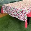 Perla Italia Perla, Tovaglia Rettangolare 140 x 240 cm, Copritavolo Cotone 80% 12 Posti, Elegante Tovaglia Moderna per Giardino Cucina Soggiorno Tavolo da Pranzo (Peperoncino)