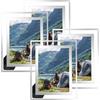 QWORK® Confezione da 4 cornici per foto 13x18cm vetro specchiato argento, posizionabili orizzontalmente o verticalmente, per display da tavolo