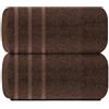 TEXTILESY Confezione da 2 teli da bagno super jumbo di alta qualità, 100% cotone pettinato egiziano, 100 x 200 cm, 600 g/m², asciugamani da bagno super morbidi (cotone, cioccolato)
