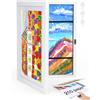 Joyshare Disegni Bambini Cornice A4, con Orizzontale o Verticale, Frontale Cornice Portafoto Artistica Apribile, Artistiche Cornici per Disegno Bambini, Bianco, A4, Ispessito