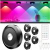 ERSDGG Zum Mini Spot LED Puck Lights - Batteria ricaricabile da 1500 mAh, 12 colori di luce, illuminazione armadio dimmerabile e temporizzato con telecomando, 3 luci modalità