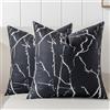Jayusaror Federe Cuscini Divano 45 x 45 Nero e Bianco Primavera Morbido Velluto Marmo Astratto Fodera Cuscino Geometrico Lavabile Decorativo Moderno Copricuscini per Soggiorno Balcone 2 Pezzi