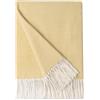 BOURINA Coperta per divano a spina di pesce, in finta cashmere, leggera, morbida, morbida, con frange, 127 x 152 cm, colore giallo