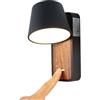Alpinaluz Applique da parete con interruttore - Luce LED 6 W Bianco Caldo 2700 K Orientabile a 350° - Base in metallo con vernice imitazione legno - Stile nordico per testiera, camera da letto o