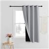 PONY DANCE Tende Oscuranti per Interni Tende Grigio Chiaro per Cameretta Bambini 100% Tenda Oscurante ad Anelli Tende Termiche per Finestre Piccole 1 Pezzo 140x160 CM