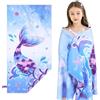 WERNNSAI Bambini Telo Mare Microfibra Sirena, Asciugamano Da Spiaggia per Bambine, Morbido Asciugatura Rapida Bambina Asciugamano Mare76 X 150 cm, Campeggio Spiaggia Piscina Viaggio Leggero