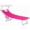 o-day Telo Mare Microfibra Con Tasche Laterali Cuscino Poggiatesta Gonfiabile 190x70cm Teli Mare Con Elastici Per Lettini (Fucsia)