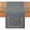 LOMOHOO Runner da tavolo, 180 cm, moderno, grigio profondo, lino, decorazione primaverile, per sala da pranzo, feste, vacanze