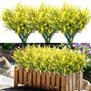 BINYI Mazzo Fiori Finti Artificiali per Cimitero Fiori di Plastica per Cimitero 10 Pz Decorazioni Piante Finte da Interno Esterno Fiori Finti Realistici per Giardino Patio Lavanda Artificiale (Giallo)