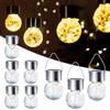 GIGALUMI Confezione da 8 luci solari per esterni, luci a sospensione per decorazione natalizia, luci solari in vetro incrinato, impermeabili, per giardino, cortile, recinzione, albero (bianco caldo)