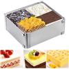 Anicy Cornice da forno rettangolare, regolabile, rettangolare, rettangolare, rettangolare, regolabile, altezza 8 cm, 15 - 28 cm, anello rettangolare per torte, per decorare la teglia da forno