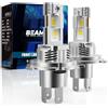 BEAMFLY H4 LED Lampadine, 100W 30000LM 9003 HB2 Lampadina, 6500K Cool White IP68 Impermeabile Fendinebbia, 1:1 Dimensioni H4 LED Alogeno Sostituzione, Plug and Play, 2 pezzi