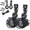PASSION MOTO Luci aggiuntive a LED fendinebbia a lunga portata per moto quad 6000 lm potenti + griglia di protezione + cablaggio con relè CNC IP68