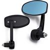 YUJYGAO Specchietti Moto Lenti Antiriflesso Blu 7/8 22mm Specchietti Retrovisori Laterali Universali per Scooter Cruiser Chopper Street Bike Dirt Bike Z1000 MT 07 MT09 xsr 700 CB400 Cafe Racer