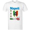 Intermezzo T-Shirt Maglietta Napoli Shirt Campioni d'Italia 2025 Campione Squadra Cuore 4 Tifosi Tifoso Logo Scudetto Partenopei Trionfo Partita Gara Napoletani Napoletano (Bianco, 5-6 Anni)