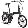 Licorne Bike Phoenix 2D - Bicicletta pieghevole in alluminio, 20 pollici, freno a disco, freno a V, da uomo e da donna, a 7 marce, cambio a catena pieghevole StVZO (freno a V, nero antracite)