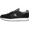 Calvin Klein Uomo Sneakers Running Sock Laceup Eleganti, Multicolor (Black/Charcoal Grey/Bright White), 42