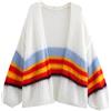 Alafime Y2K Estetica Oversize Fuzzy Cardigan Vintage Fairy Grunge Maglione A Righe Altnertive Manica Lunga Maglieria, bianco, L