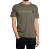 Timberland Uomo T-Shirt con Logo Lineare, Dark Green, S
