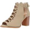 SYDUZAX Stivaletti da Donna con Tacco Medio Basso e Tacco Largo Comfort Smart Office Formal Work Party Occasion Scarpe con Tacco Aperte e Stringate Sandali Donna Estive Comode