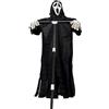 Young Wolf Halloween fantasma spaventoso spaventapasseri urlando morte fantasma volante decorazione per esterni, giardino, veranda, cortile, nero