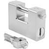 AntDau71 - Lucchetto Corazzato Antiscasso da 1 Kg con 4 Chiavi - Acciaio Massiccio Temprato - Grillo Spesso 12 mm - Catenaccio Moto, Serranda, Cancello, Sicurezza Garage. Lunghezza 94mm - CW973