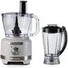Ariete 1782 Gourmet Pro Moderna, Robot da cucina, Tritatutto 3L, Frullatore 2L, 2 velocità + Pulse, Set di lame + Disco in acciaio inox, Accessorio spremiagrumi, Bianco