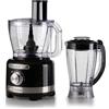 Ariete 1782 Gourmet Pro Moderna, Robot da cucina, Tritatutto 3L, Frullatore 2L, 2 velocità + Pulse, Set di lame + Disco in acciaio inox, Accessorio spremiagrumi, Nero