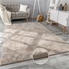 Paco Home Tappeto Salotto e Camera da Letto Moderno a Pelo Corto - Morbido, Lavabile, Antiscivolo, in Finta Pelliccia, Dimensione:140x200 cm, Colore:Beige