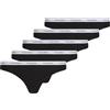 Calvin Klein Donna Perizomi Confezione da 5 Thong Low-Rise Cotone Elasticizzato, Multicolore (Black/Black/Black/Black/Black), M
