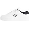 Calvin Klein Jeans Calvin Klein Uomo Sneakers con Suola Preformata Pelle, Bianco (Bright White/Black), 44