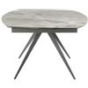 MONDO VIRO Tavolo allungabile Fiji con piano in grès porcellanato effetto marmo cm 120/180x90 76h (Antracite/Marmo grigio lucido)