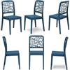 REDÒKASA Set 4 sedie in polipropilene MEDEA, MADE IN ITALY, impilabile, idrorepellente, resistenza raggi UV, design moderno per sala da pranzo, cucina, sala d'attesa, bar, ristoranti, giardino (Petrolio, 6)
