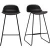 Miliboo Ella - Sgabelli da bar, design nero, H65 cm (confezione da 2)