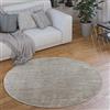 Paco Home Tappeto Salotto Pelo Corto Rotondo Moderno Morbido Lavabile Monocolore, Dimensione:Ø 200 cm tondo, Colore:Grigio