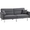 DECHOME - Divano Letto 3 Posti con Meccanismo Clic Clac Schienale Reclinabile e 2 Cuscini 189x91x84 cm colore Grigio