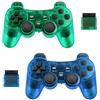 Achort Wireless Controller for PS2 Playstation 2.4G Gamepad Joystick Remote with Dual Shock Vibration Sensitive Control Wirelless Receivers (ClearBlue and ClearGreen)