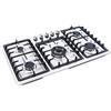 WEIGR Piano cottura a gas da incasso, 5 fuochi, in acciaio inox, fornello a gas a propano/gas naturale, con croce a gas, 830 x 470 mm, GPL