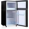 Gegtuon Frigorifero 72L, Frigo con Illuminazione a LED e Divisorio per Ripiani, Professional Frigo Bar Refrigerata con Congelatori e Porta in Vetro per Cucina Casa Ufficio, Classe E, 220-240V, Nero