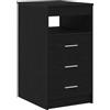 vidaXL Cassettiera Rovere Nero 40x50x76 cm in Legno Multistrato