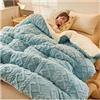 YRRA Trapunta Invernale, Coperta in Cashmere, Coperta Pesante per Letto, Piumino Matrimoniale Invernale Caldo, Coperta per Biancheria da Letto Domestica,Blu,200x230cm(4kg)