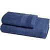 Zucchi Solotuo - Set Asciugamani Da Bagno Viso e Bidet, Spugna di Cotone 560 gr Coppia Asciugamani da Bagno Grande con Ospite - Marino 3341