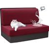 BXFUL Copridivano per Camper, Divano Dinette Coprisedili, Impermeabile Fodere per Cuscini per Dinette per Camper, Elasticizzato Jacquard Fodera Divano Protezione Lavabile (Vino Rosso)