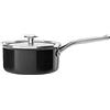 KitchenAid Steel Core Enamel Pentola smaltata con coperchio in acciaio, 18 cm/2 litri, smaltata tedesca a induzione, adatta al forno, lavabile in lavastoviglie, Nero Onice