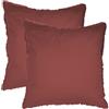 MATT & ROSE 2 federe in cotone lavato, 100% cotone lavato, Oeko-TEX | Set di 2 federe con frange, 65 x 65 cm, colore: Lie de Vin
